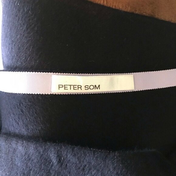 Peter Som A Line Skirt Navy Blue Angora Wool 6 - Picture 6 of 8